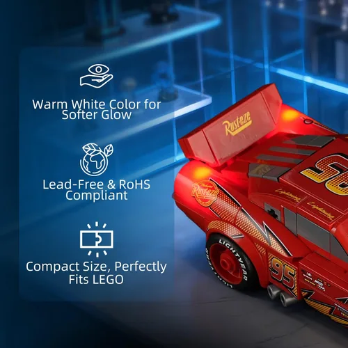 Vista 3 de YEABRICKS Luz LED para Lego-77255 Lightning McQueen Modelo de bloques de construcción (juego de construcción no incluido)