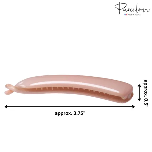 Vista 4 de Parcelona Pinza para el pelo de plátano de cola de caballo pequeña rosa Rubor Rosa-Blanco 3.75