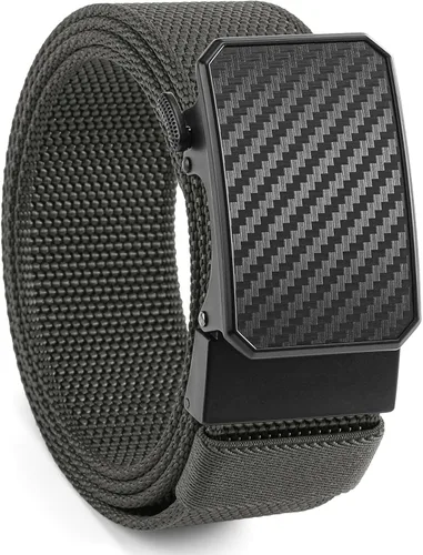 Vista 10 de SENDEFN Cinturones de trinquete de nailon para hombres, cinturón de tela de golf con hebilla ajustable automática jeans casuales