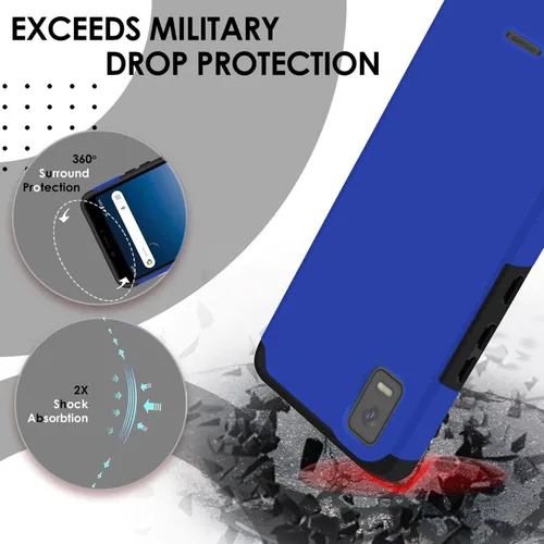 Vista 3 de TJS Compatible con Cricket Debut Smart 2022 Funda de teléfono (azul)