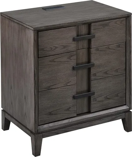 Vista 11 de Leick Home Salem Mesita de noche, mesa auxiliar, 22 pulgadas, roble mediano MEDIUM OAK