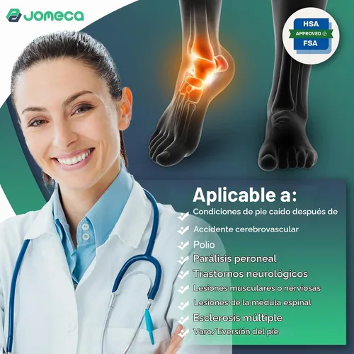 Vista 5 de Soporte de pie con soporte de arco, AFO ajustable de grado médico y ortesis de pie para caminar, alivia la inestabilidad de las extremidades