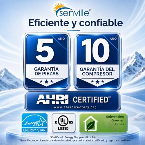 Vista 9 de Senville Mini Split AC/sistema de calefacción, 2 zonas, 18000 BTU