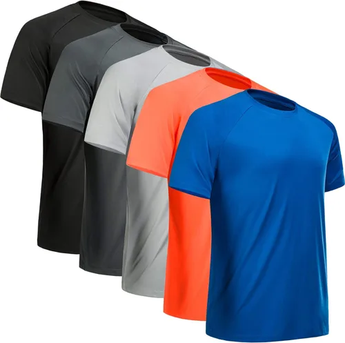 Vista 28 de Camisetas de entrenamiento para hombre, de manga corta, de secado rápido, atlético, gimnasio, activo, absorbe la humedad
