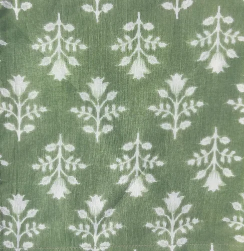 Vista 8 de AVKA Studio Paquete de manteles de algodón acanalado y servilletas con estampado de algodón, paquete de 6 unidades, color verde