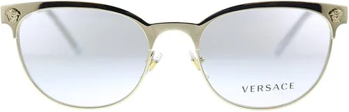 Vista 2 de Versace VE 1268 1252 - Gafas ovaladas de metal dorado pálido, 2.087in