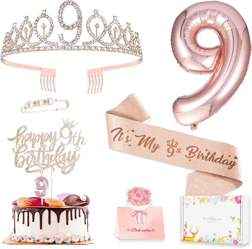 Vista 32 de Decoraciones de cumpleaños número 10 para niña, juego de velas con forma de corona 10º