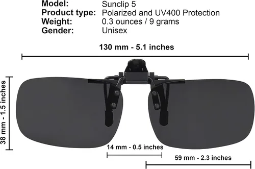 Vista 2 de Success Eyewear Clip On Sunglasses Flip Up Polarized Sunglasses Clip on over Prescription Eyeglasses with Case
