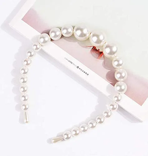 Vista 2 de 1 diadema de perlas, elegantes diademas de perlas de imitación blancas para el cabello, accesorios para el cabello para mujeres y niñas