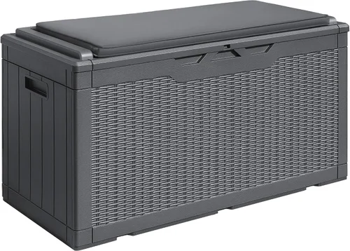 Vista 8 de Devoko Caja de cubierta de 29 galones, caja de almacenamiento al aire libre de resina impermeable Bloqueable y resistente a los rayos UV
