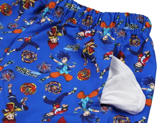 Vista 6 de Beyblade Burst - Traje de baño con estampado de personajes Azul