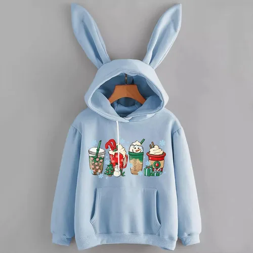 Vista 2 de Sudadera con capucha para mujer, cuello redondo, con forro polar, sudadera con capucha para mujer, sudadera con capucha para mujer