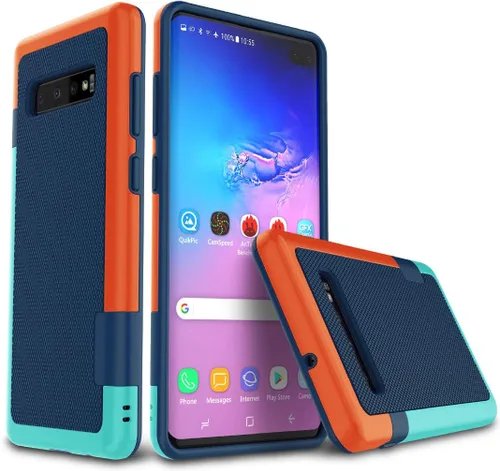 Vista 41 de Jeylly Funda para Galaxy S7, [3 colores] Slim Hybrid Impact Rugged Soft TPU Negro