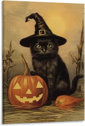 Vista 49 de HHGaoArt Lienzo gótico para pared, póster de fantasmas de Halloween, imagen espeluznante en lienzo