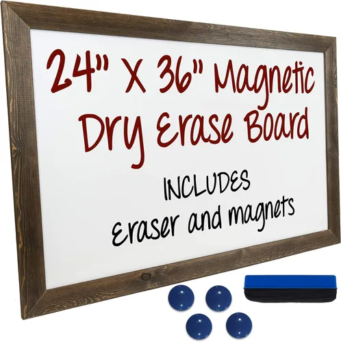 Vista 7 de Excello Global Products Pizarra blanca magnética de madera negra de borrado en seco, 24 x 36 pulgadas Negro