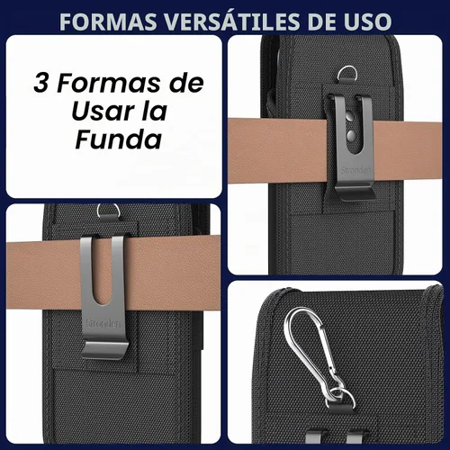 Vista 4 de Stronden Funda resistente para Samsung Galaxy S26, S25, S24, S23, Google Pixel 10, 10a, 9, 9a, 8, 7a – Funda de nailon de grado militar, funda