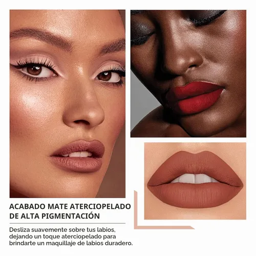 Vista 6 de Labiales de 18 colores de pastillas de cápsula, mini lápiz labial, juego de lápiz labial mate de larga duración, tinte de labios – Labiales Mate 24