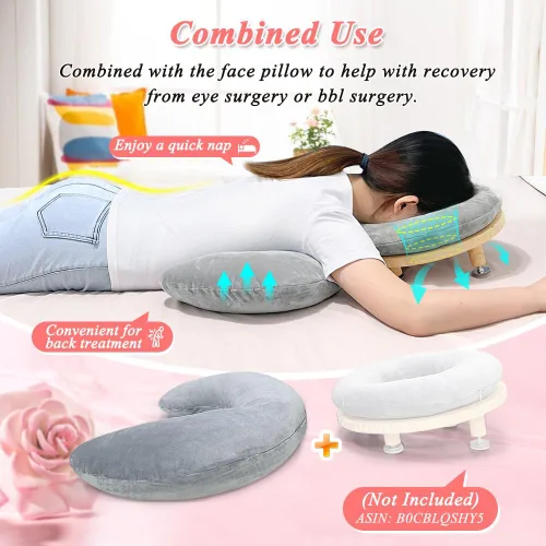 Vista 5 de KAAMOS Almohada de pecho para mesa de masaje, almohada de masaje para dormir, masaje de cuña, almohada de pecho para dormir boca abajo almohada