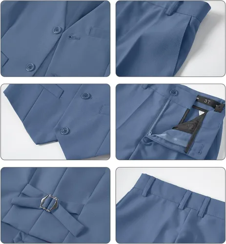 Vista 25 de Conjunto de chaleco para niños, trajes formales, trajes de boda, ropa de vestir