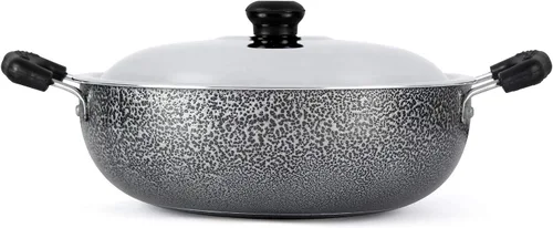 Vista 7 de DBY Kadai antiadherente con tapa de acero inoxidable de 2 litros de sartén profunda antiadherente Kadhai indio para curry, freír y salsa de gas