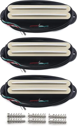 Vista 11 de FLEOR Pastilla de guitarra Humbucker de doble riel caliente con tamaño de bobina simple (12-13K), negra