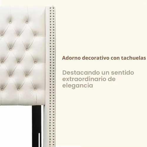Vista 5 de Madison Park Cabecera tapizada Queen Wingback, con acolchado de esponja de alta densidad, cabecera de altura ajustable, fácil montaje, terciopelo