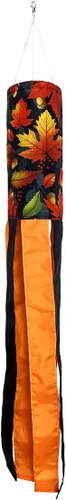 Vista 4 de Briarwood Lane Calabazas a cuadros Otoño Windsock Primitive Fall 40" L