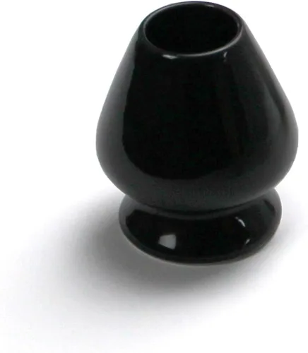 Vista 2 de (Kuse Naoshi) 1 soporte para batidor de cerámica de té verde Matcha para ceremonia de té japonesa - (negro)