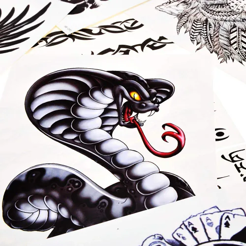 Vista 8 de PowerTRC Calcomanías temporales de tatuaje, 16 hojas de tatuajes para hombres y mujeres, tatuajes para Halloween, fiestas, festivales. Diseños