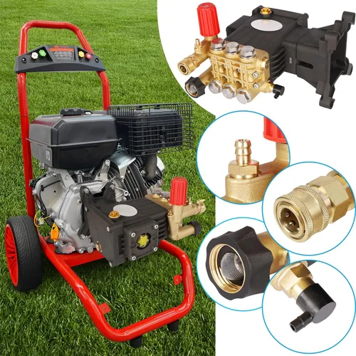 Vista 7 de Biswing Bomba para Lavadora a Presión, Eje de 1" Horizontal Émbolo Triple, 4400 PSI Máximo, 4 GPM, Bomba de Transmisión Directa con Descargador