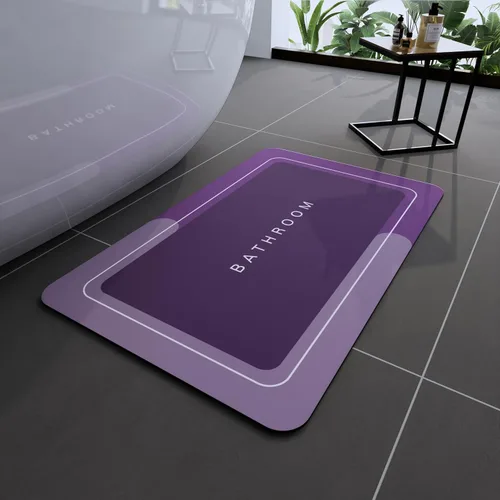 Vista 54 de Tapetes de baño antideslizantes de secado rápido, tapetes de baño de goma súper absorbentes para debajo de la puerta, tapetes de baño para baño, Azul