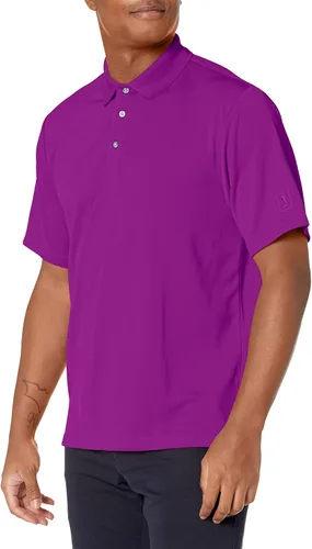 Vista 10 de PGA Tour Men's Airflux Solid Mesh Short Sleeve Classic Golf Polo Shirt Asfalto