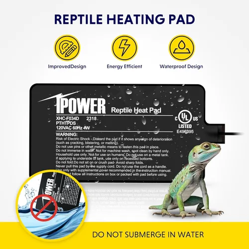 Vista 2 de iPower Almohadilla térmica de reptiles de 4 x 7 pulgadas y termostato digital de calor para mascotas anfibias