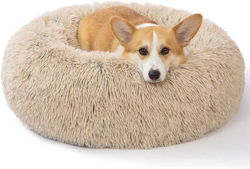 Vista 34 de SAVFOX Camas de felpa calmantes para perros, cama de perro dona para perros pequeños, medianos, grandes y extragrandes, cama cómoda para perros
