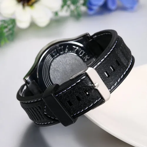 Vista 4 de JewelryWe Reloj de pulsera de cuarzo para hombre, con carga USB, resistente al viento, para el día de San Valentín