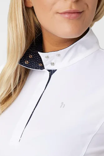 Vista 2 de HORZE Camisa de manga corta para mujer Blaire Sun Show, BlancoAzul marino oscuro