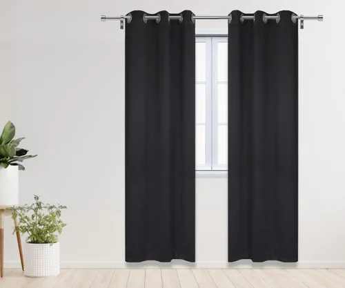 Vista 25 de YOUR CHAIR COVERS - Cortinas opacas de poliéster con ojales - (negro 52 x 63 pulgadas - juego de 2) - para oscurecer la habitación, dormitorio, sala