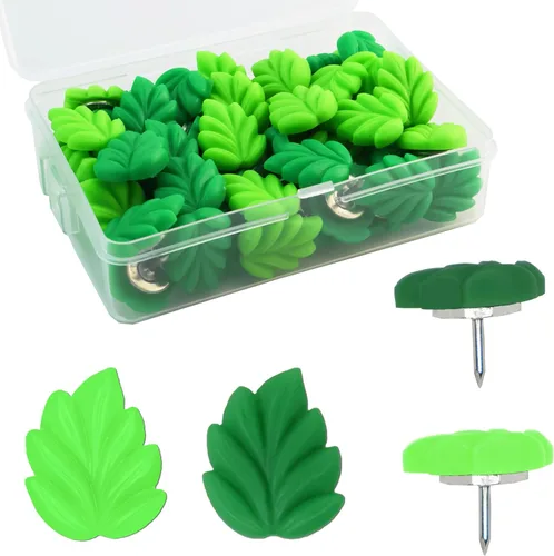 Vista 8 de 30 pines decorativos de cactus para pulgares en verde, bonita decoración de oficina para tablero de anuncios de corcho, fotos, mapas de pared