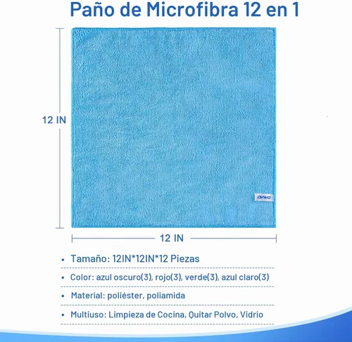 Vista 2 de 12 paños de limpieza de microfibra de alta calidad, altamente absorbentes, suministros de limpieza para el hogar, para toallas de cocina, paños