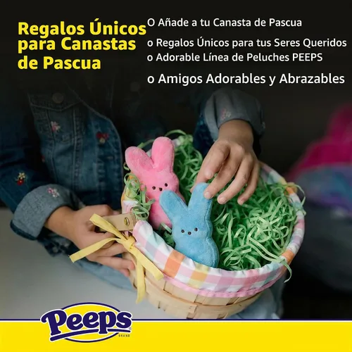 Vista 5 de Animal Adventure Peeps 4" Juguete de peluche de conejo Palm Pet coleccionable Azul