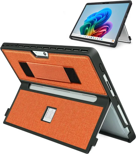 Vista 9 de Funda para Microsoft Surface Pro 11/10/9/8 de 13 pulgadas, con cubierta de stent y correa de mano, todo en uno a prueba de golpes, funda resistente