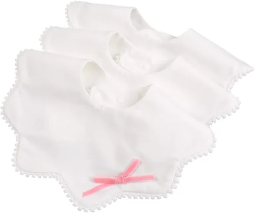 Vista 8 de Bamery Baberos tipo bandana para bebé, baberos de algodón blanco para babeo y dentición, absorbentes para niños y niñas