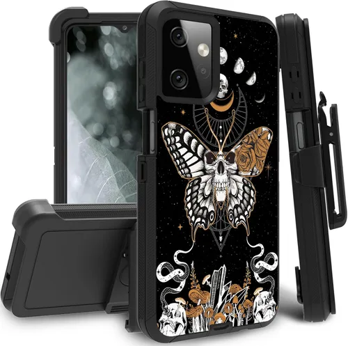 Vista 32 de Funda para Motorola Edge 2021 / Moto Edge 5G UW, protección resistente de 3 capas híbridas a prueba de golpes con funda de clip para cinturón