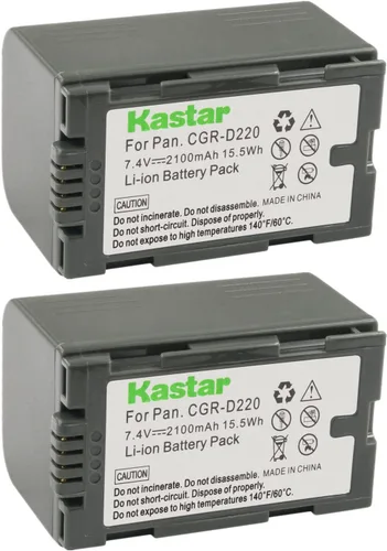 Vista 5 de Kastar Paquete de 1 batería de repuesto CGR-D16 para Panasonic CGR-D320, CGR-D320A/1B, CGR-D320E/1B, VW-VBD25, Panasonic DE-A20, DE-A88C, VSK0581