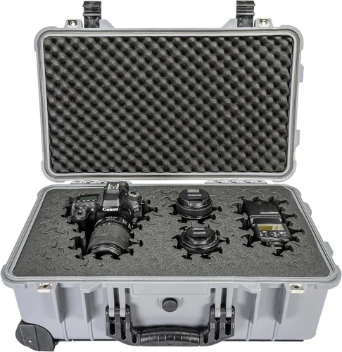 Vista 6 de Eylar Estuche rígido de 22 pulgadas con rodillo de mano con espuma Ragar XP Crosslink reconfigurable y reutilizable, impermeable, a prueba de golpes