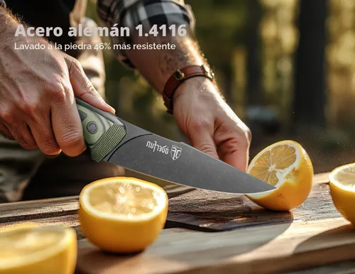 Vista 2 de Cuchillo de Utilidad de Cocina de 5.5 Pulgadas - Acero Alemán de Espiga Completa Resistente al Óxido, Mango G10 - Cuchillo de Chef Profesional