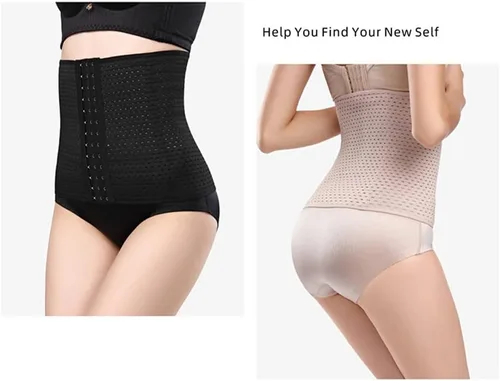 Vista 3 de 2 unidades de entrenamiento de cintura, 3 ganchos, 4 huesos de acero, corsé moldeador de cuerpo, faja de control de abdomen con varillas de acero