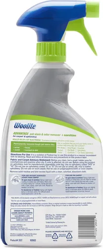 Vista 2 de Bissell Woolite Advantage - Removedor de manchas y olores para mascotas + desinfectante, 3327