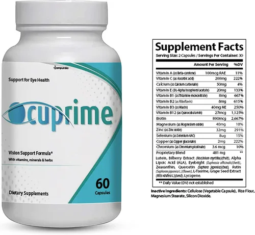 Vista 2 de Ocuprime - Suplemento de fórmula avanzada (paquete de 3) 90 días de suministro