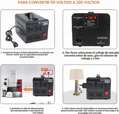 Vista 7 de Cantonape Convertidor de transformador de voltaje 1000 vatios paso arriba